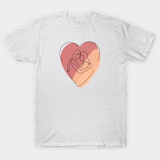 Lesbian Couple in Heart T-Shirt